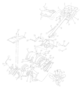General Assembly Diagram and Parts List for 21A-410A352 1999 Yard Machines Tiller